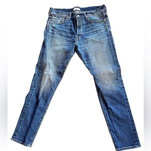 AE77 designer selvage athletic skinny jeans